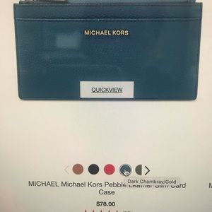 Michael Kors leather slim card case